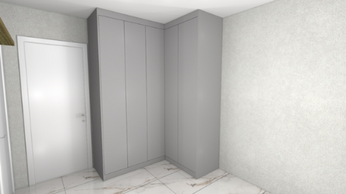 Arm�rio com portas convencional em L 